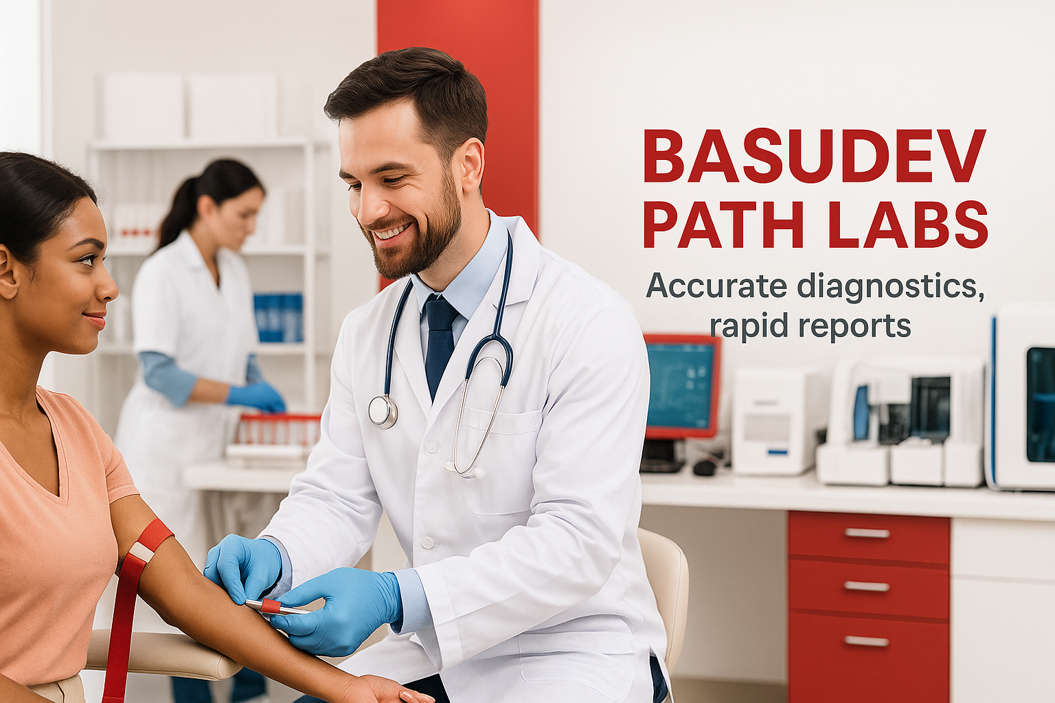 Lab technicians and equipment